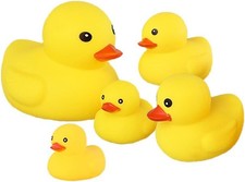 Bath Duck Toys 5 Pcs Rubber Duck Family Squeak Ducks Baby Shower Toy for Toddler