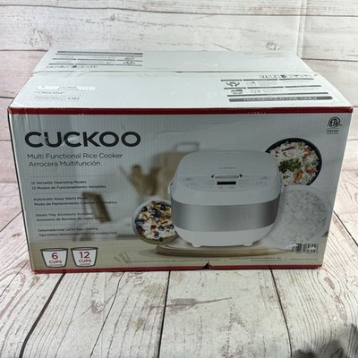 Cuckoo CR 0632F 6 Cup Micom Rice Cooker White Silver Steamer Tray