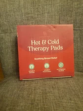 [6 Piece] XL 8 Hot Cold Nursing Pads- 4 Breast Gel Pads & 2 Fleece Sleeves