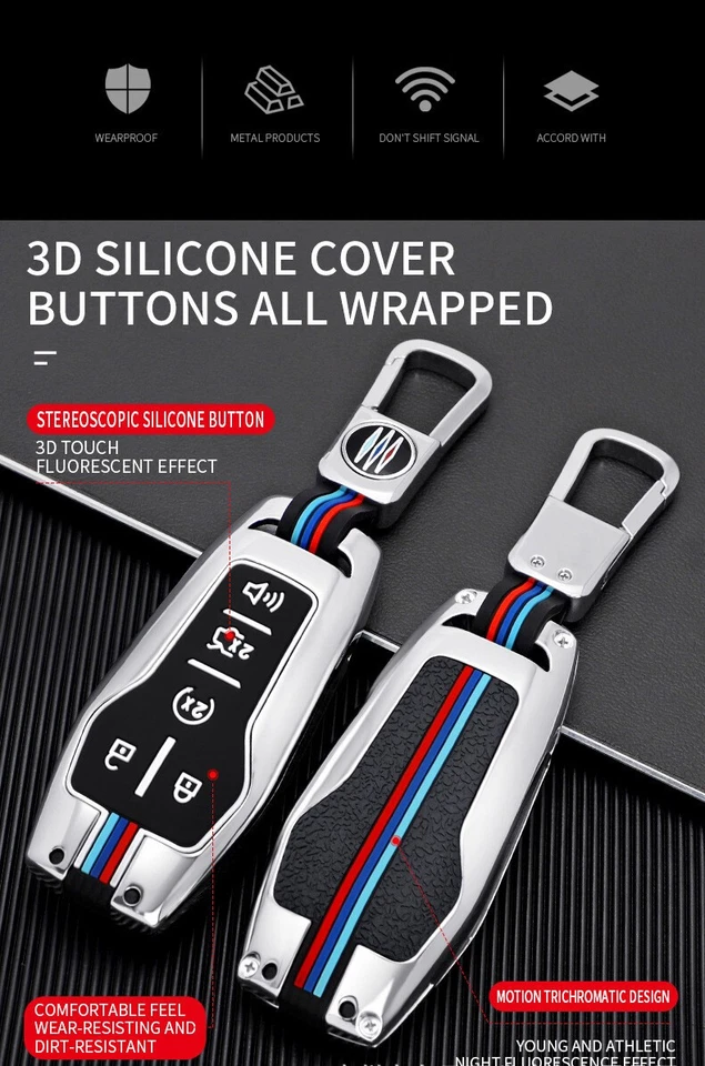 Remote Car Key Fob Cover Case Shell Holder Keychain For Ford Mustang Lincoln MKZ - Изображение 2 из 4