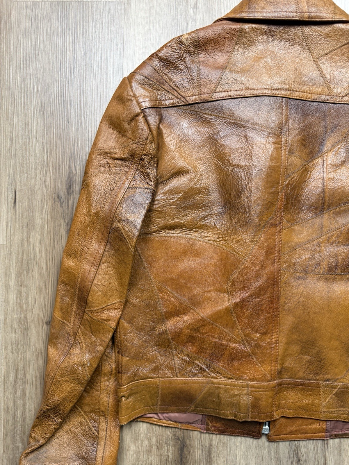 70s Vintage Esquire Tailored Patchwork Leather Ja… - image 7