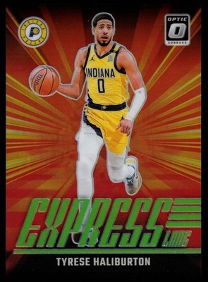 Tyrese Haliburton - 2024-25 Donruss Optic Express Lane Lime Green Prizm /199 #25