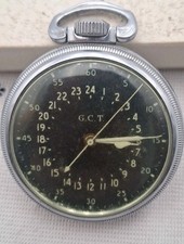 HAMILTON G.C.T. WWII MILITARY POCKET WATCH AN-5740 52mm- WORKING.