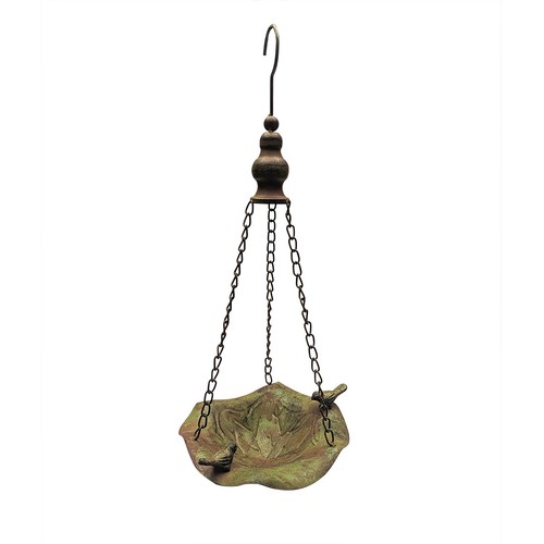 Outdoor Hanging Cabbage Leaf Metal Bird Bath Feeder Patio Birdbath Garden Decor