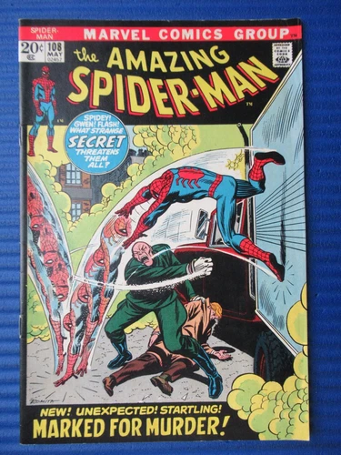 AMAZING SPIDER-MAN # 108 - (FN+) -MARKED FOR MURDER-VENGEANCE FROM VIETNAM-GWEN