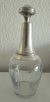 Flacon Ancien Cristal & Métal Argenté - Style Art Déco - Photo 1/4