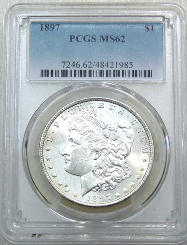 1897 P Morgan Silver Dollar PCGS MS62 Bright & Frosty PQ! Just Graded #A254K