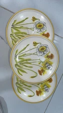 Mikasa International Everfresh Daffodil Dinner Plates 3 Count 10inch RARE 1970s