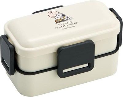 Skater Bento Box 2 Tiers 600ml for Women Antibacterial Fluffy Dome Lid Made in J