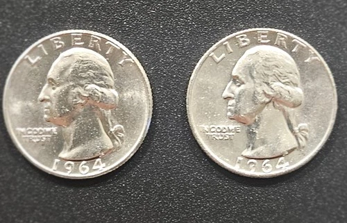 1964 P D Washington Quarter Brilliant Uncirculated (BU++)  2 Coin Set