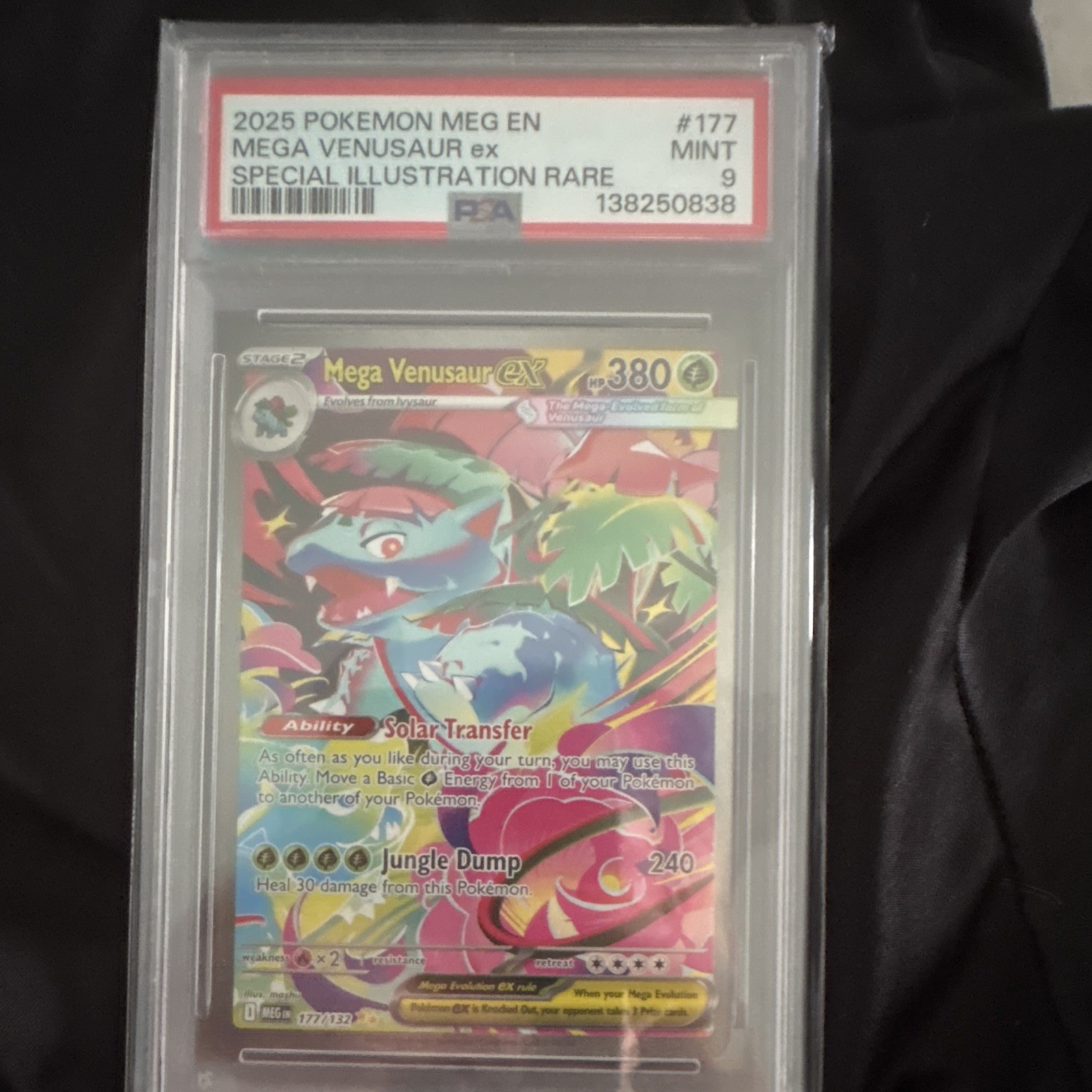 Pokemon Mega Venusaur ex PSA 9 177/132 ME01 Mega Evolution Holo SIR ENG