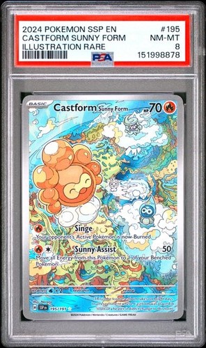 Castform Sunny Form graded PSA 8 for sale on eBay