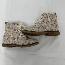 Cat And Jack Girls Size 10 Toddler Pink Floral Lace Up Combat Boots Shoes
