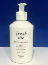 Fresh Life Body Lotion 10oz/300mL w/ Vitamin C & E Pump Bottle