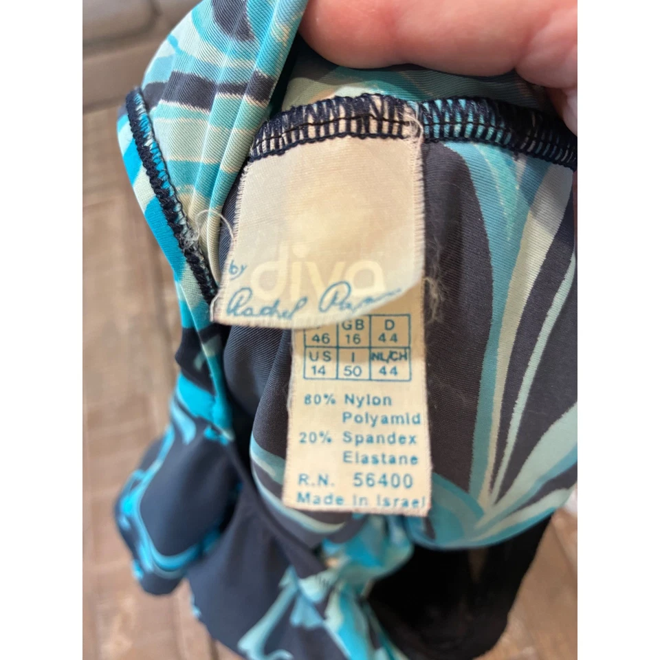 Traje de baño de una pieza para mujer Dive by Rachel Pally azul cachemir corte alto talla 14 Foto 4 de 4
