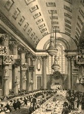 Interior of Egyptian Hall 1897 A banquet in Egyptian Hall of Mansi- Old Photo