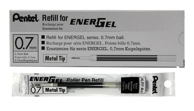 Pentel Refill Ink for BL57/BL77 EnerGel Liquid Gel Pen, Box of 12, 0.7mm, Metal