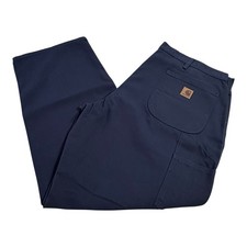 Carhartt Men  s Dungaree Fit Duck Carpenter Pants B11 MDT Blue Men  s Sz 42x30