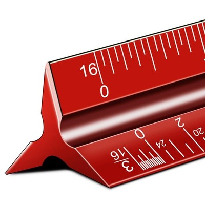 Architectural Scale Ruler, 12'' Imperial Architect Scale, Aluminum Engineer S...