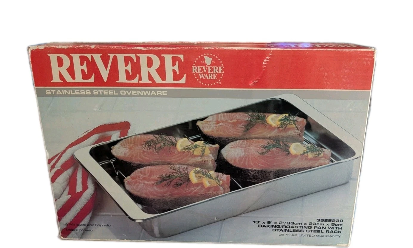 Revere Ware 2523 4-Qt HD SS Roasting Pan + Rack 13 x 9 x 2 Discontinued
Opens in a new window or tab