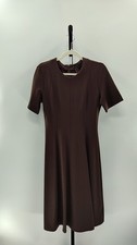 Quince Women Ultra-Stretch Ponte Short Sleeve Midi Dress Espresso M