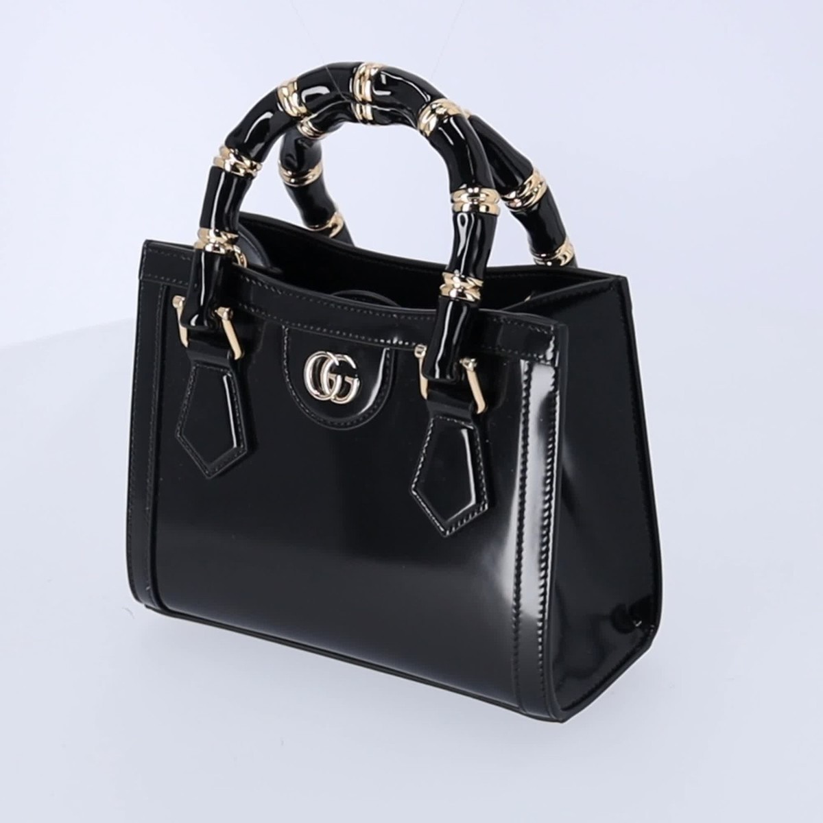 GUCCI Diana Mini Tote Crossbody Bag 832936 Black Leather | eBay