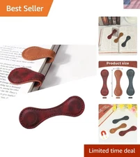 Personalized Burgundy Leather Magnetic Bookmark - A Stylish Reading Essential