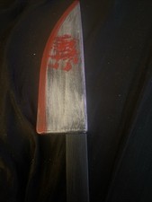 Fake Bloody Butcher Knife Prop Realistic Halloween Costume Cosplay Safe - US