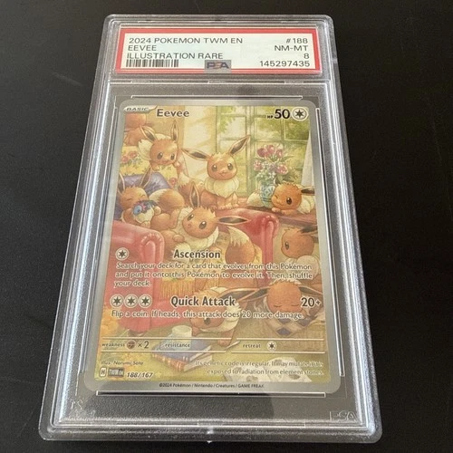 Eevee 188/167 Sv06: Twilight Masquerade Illustration PSA 8 Rare