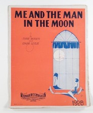1928 sheet music ME AND THE MAN IN THE MOON Jimmie Monaco & Edgar Leslie PIANO