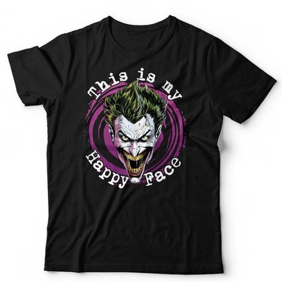 Joker T-Shirt Unisex & Kinder This Is My Happy Face Lustig Geek Nerd Comic Retro