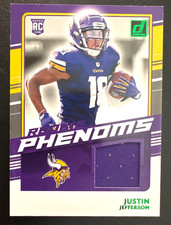 2020 Donruss Football JUSTIN JEFFERSON Rookie Phenoms Patch Card #RP-JJ Vikings. rookie card picture