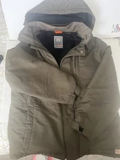 Weatherproof Garment Company LG Size Green Hooded Full Zip Winter Jacket Mens