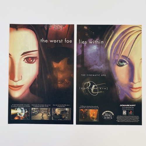 Parasite Eve PS1 Sony PlayStation Game Promo Poster 1990s Rare Print Ad - Picture 2 of 6