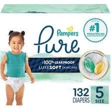 Pampers Pure Protection Baby Diapers, Size 5 27 Lbs. 132 ct. Hypoallergenic