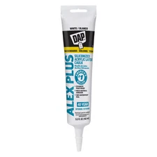 DAP ALEX PLUS All Purpose Acrylic Latex Caulk Plus Silicone: 5.5  fl oz. tube Wh
