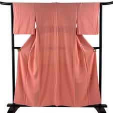 JAPANESE KIMONO IROMUJI Pink 156cm 5 ft 1 in PURE SILK AA8585