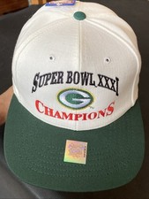 NWT GREEN BAY PACKERS Logo SUPER BOWL XXXI RED Champions Truckers Hat Snapback