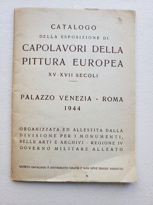 #ad 1944 Allied Monuments Men Rome Art Recovery Exhibition Catalogue WWII MFAA Rare $120.00