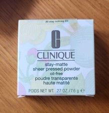 New in Box Clinique Stay-Matte Sheer Pressed Powder Oil Free 20 Stay Nutmeg