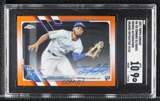 2021 Chrome Rookie Orange Refractor 19/25 Edward Olivares SGC 9 MINT Auto 0h2x