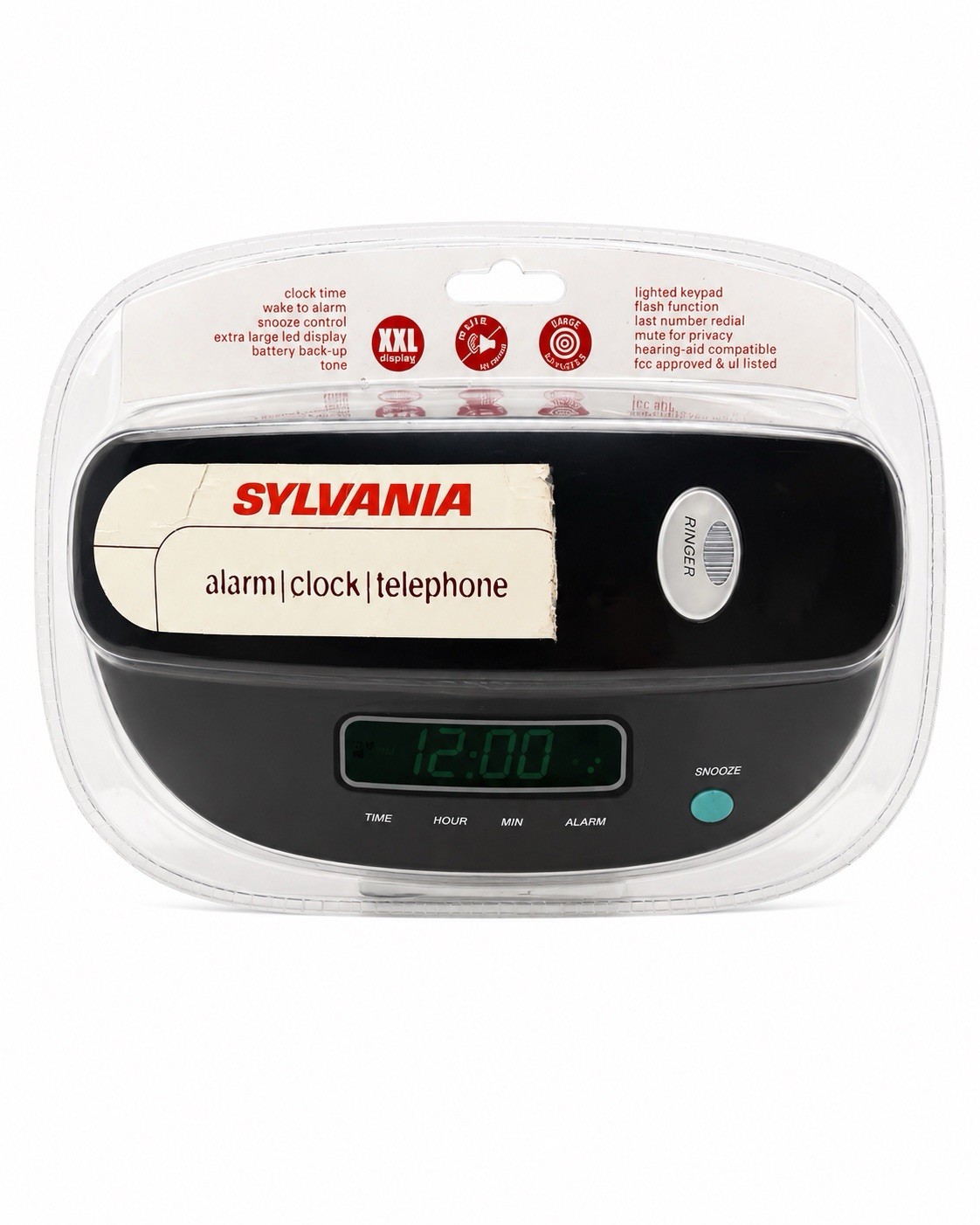 Sylvania ST-1801 Alarm Clock Telephone XXL Display New Sealed Vintage
