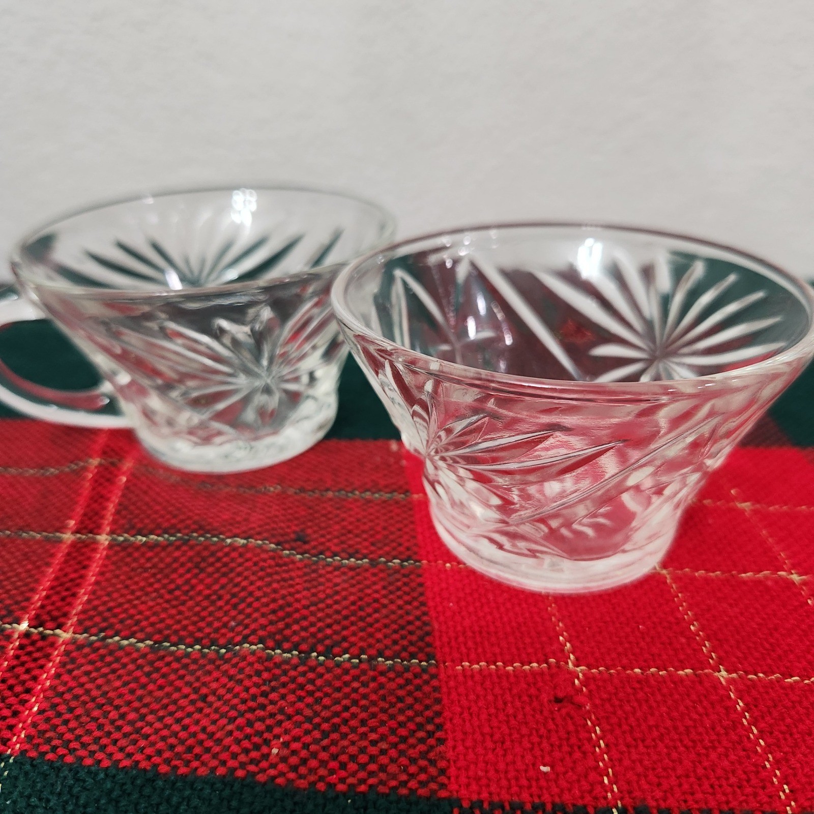 Anchor Hocking Early American Prescut Star of David punch glasses