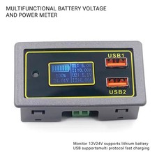    LCD Digital Battery Tester 12V 24V USB Fast Charge for All Batteries   