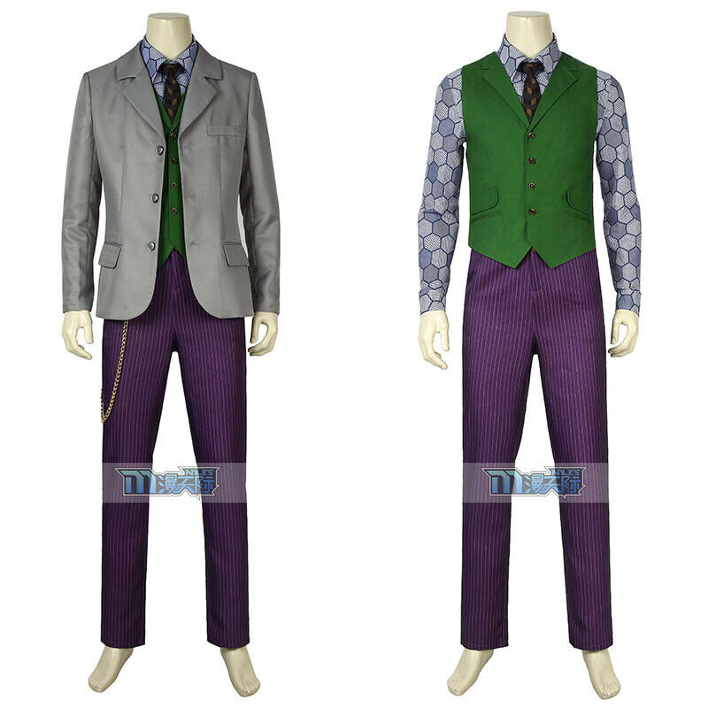 Dark Knight Masculino Coringa Cosplay Costume Heath Ledger Cosplay