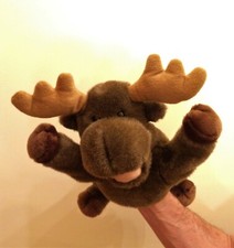 Aurora Plush Moose Hand Puppet 12x8 Inches