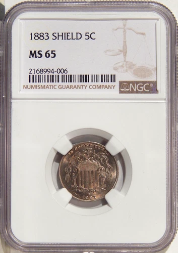 1883 5c NGC MS 65 ~ PQ GEM SHIELD NICKEL