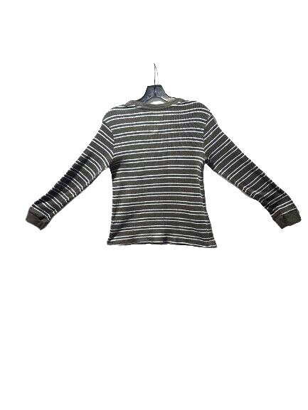 URBAN PIPELINE Boys thermal Long Sleeve Shirt SZ M Green with white Stripe