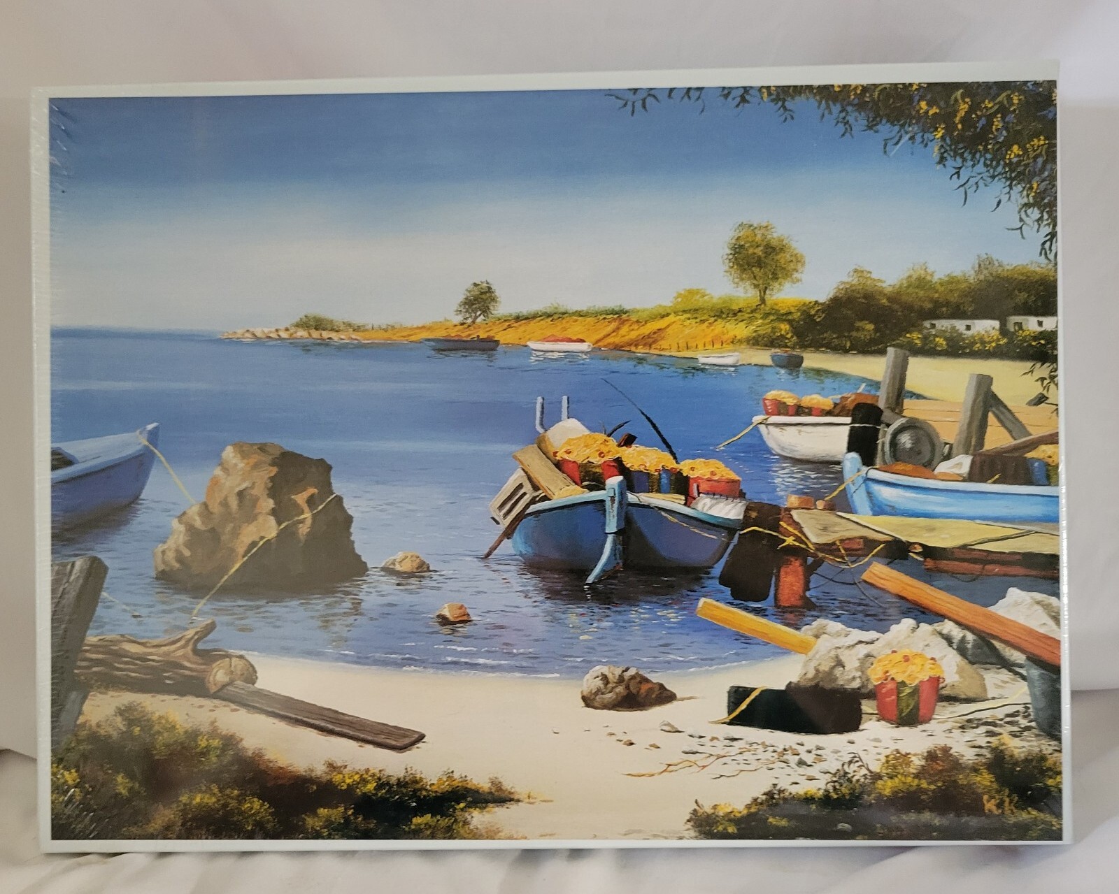 Puzzle 1000 pezzi sul corto di Kris Kirk dipinto fila barche sigillato