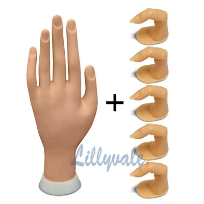 LILLYVALE Nail Art Trainer Practice Training Hand & Fake Fingers Acrylic Gel False Tip Kit